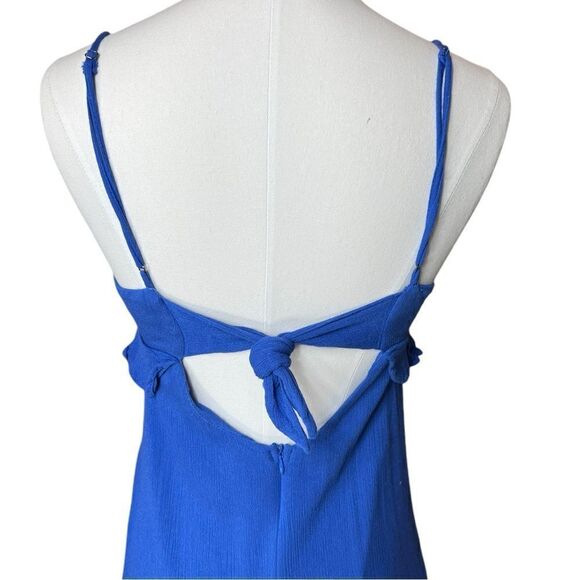 Lulus Island time Blue Ruffled Midi Dress Size Large - Picture 9 of 10